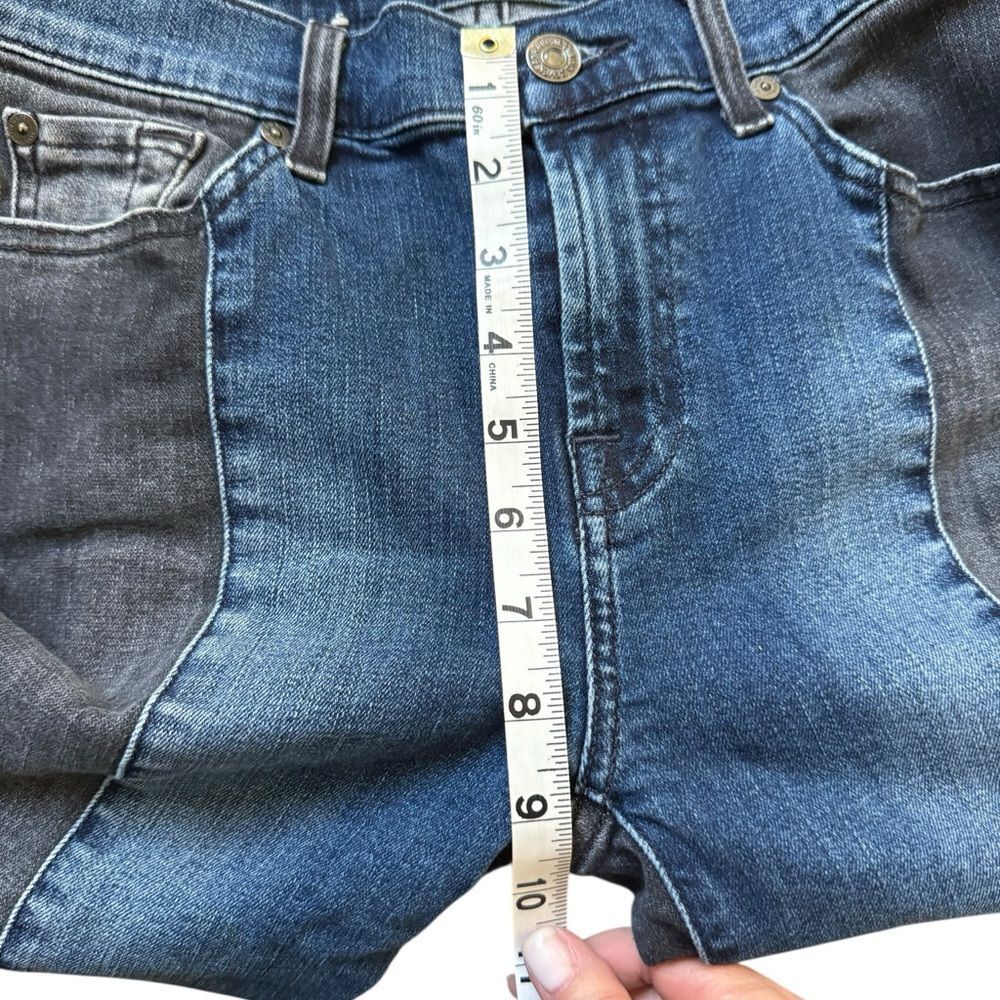7 For Mankind The Ankle Super Skinny Jean Two Tone Mid-Rise Blue/Black 27 - Picture 10 of 10